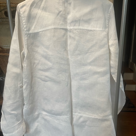 Women’s Tahari Linen Tunic button up shirt . medium - Picture 7 of 8